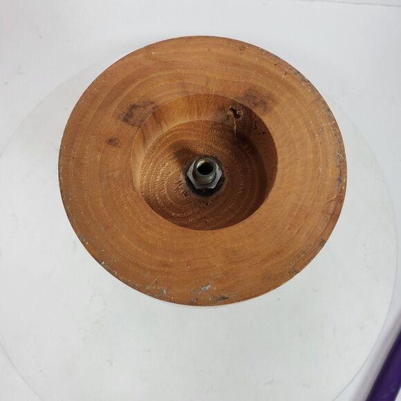 Vintage Wood Candle Holder ART 9 Inch Tall (w/ purple candle) - Picture 7 of 7